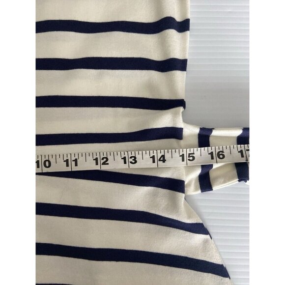 Hope & Henry Short Sleeve Tie Front Striped Dress White &‎ Navy Size S Nautical - Picture 14 of 14
